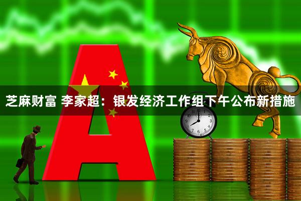 芝麻财富 李家超：银发经济工作组下午公布新措施