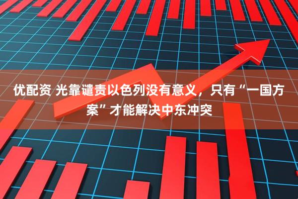 优配资 光靠谴责以色列没有意义，只有“一国方案”才能解决中东冲突